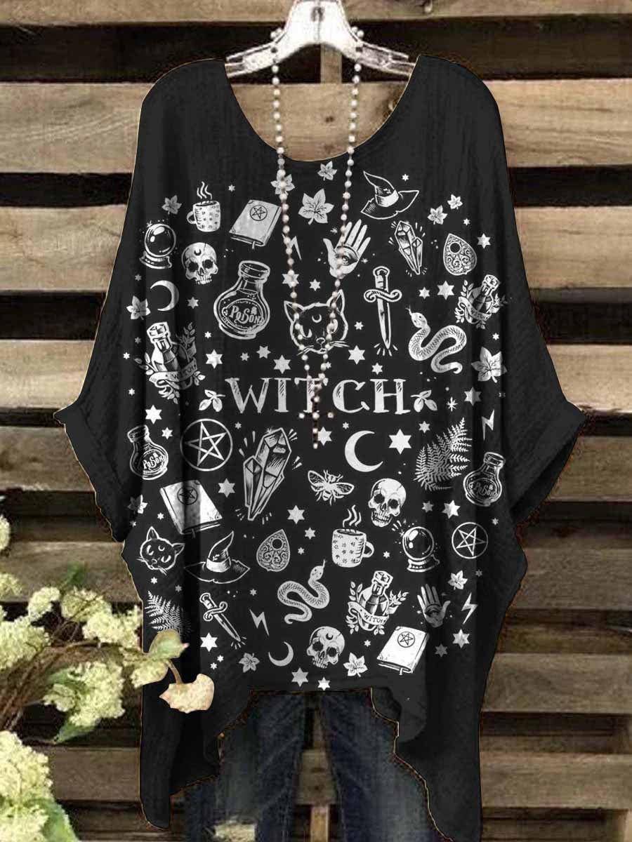 Women's Vintage Magic Pattern Printed Top