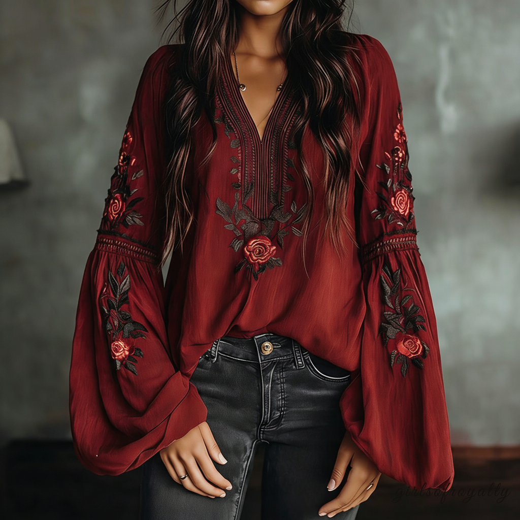 V-neck long sleeve - 0128-062
