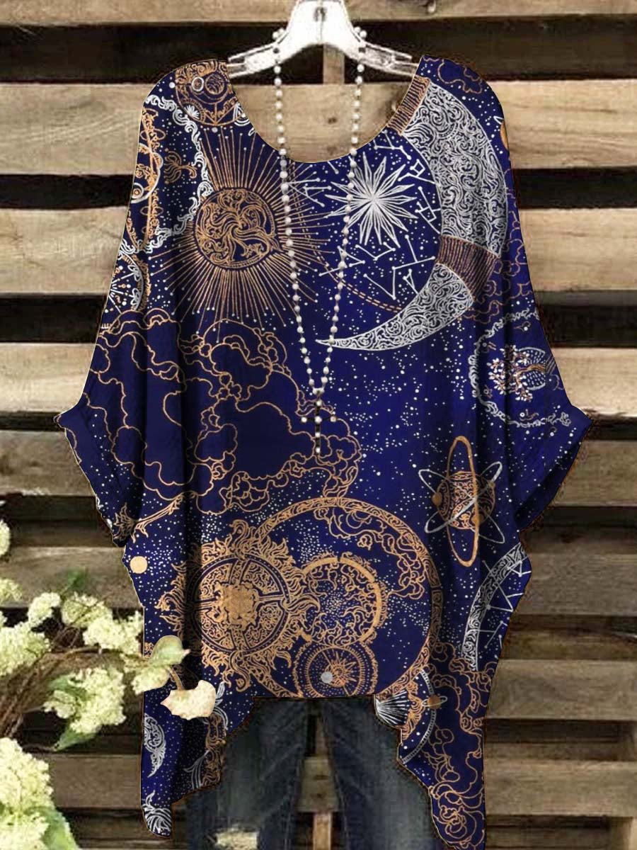 Women's Galaxy Stars and Moon Printed Top