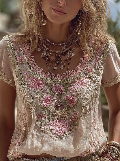 A Vintage Style T-Shirt with Delicate Timeless Details