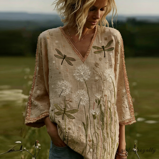 V-neck long sleeve - 0128-072