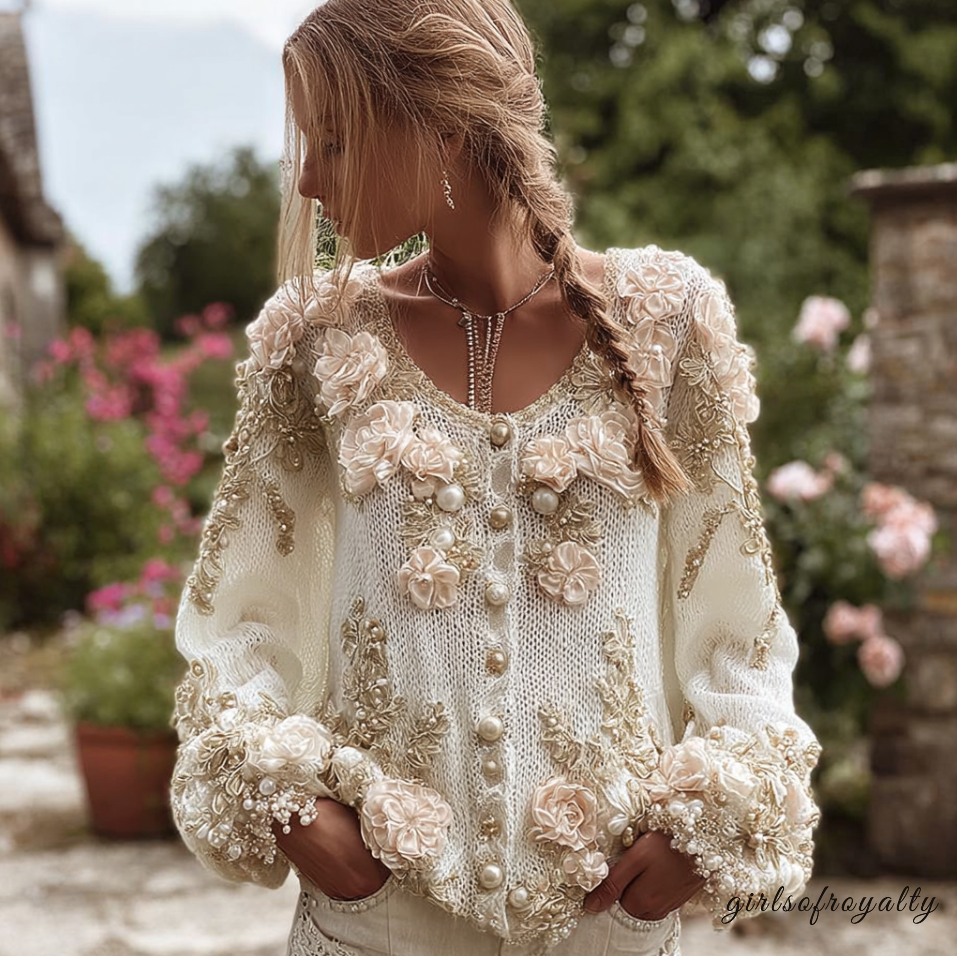 A Vintage Style Sweater with Delicate Timeless Details