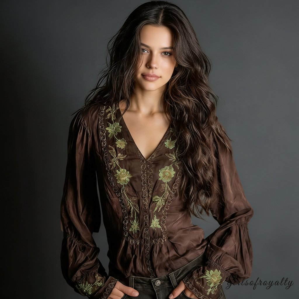 V-neck long sleeve - 0128-046