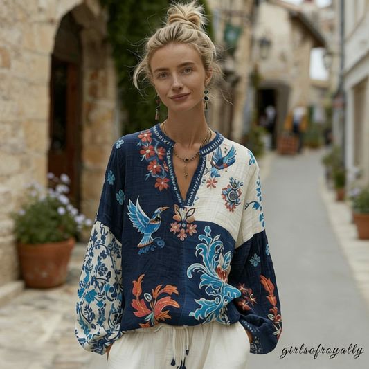V-neck long sleeve - 0128-066