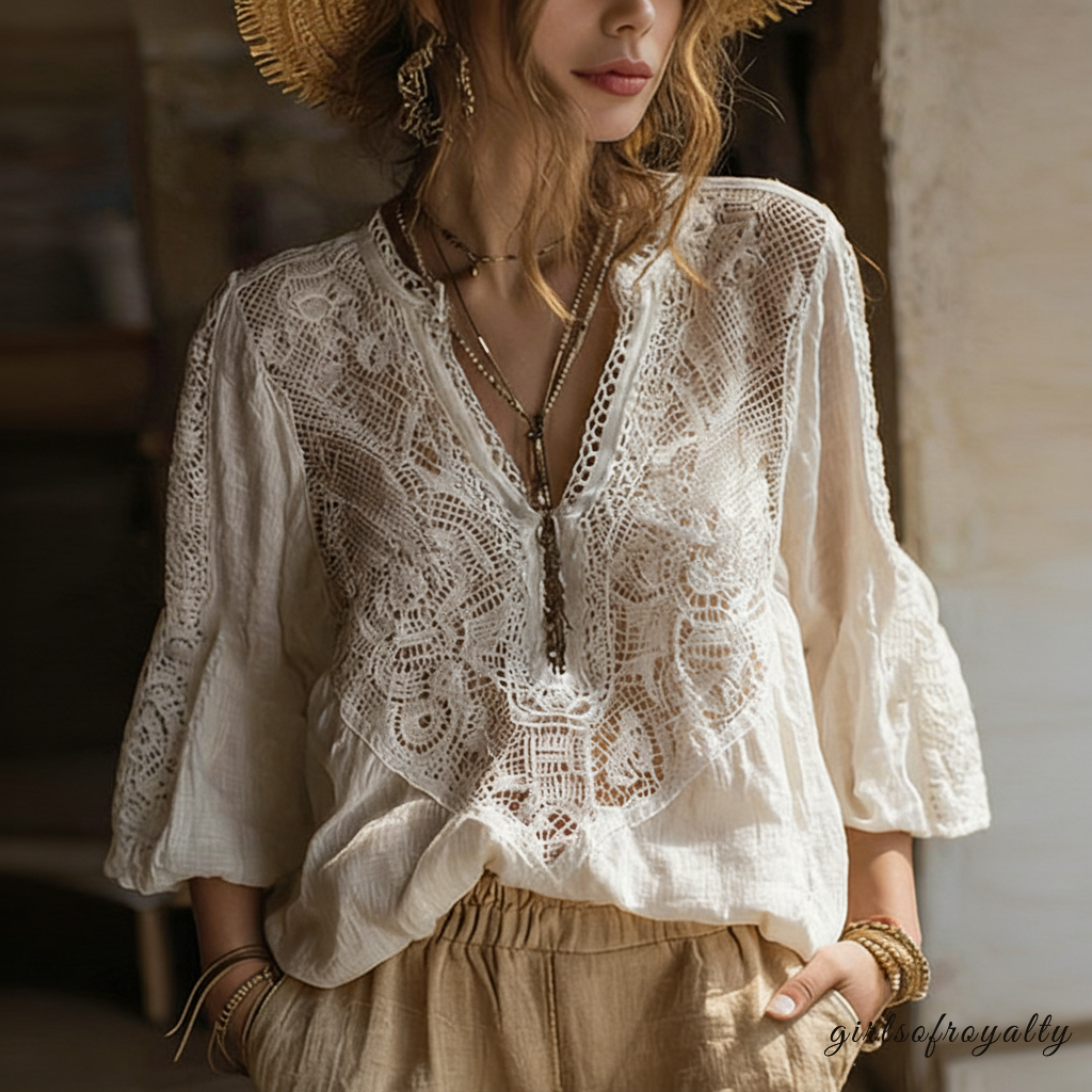 V-neck long sleeve - 0128-007