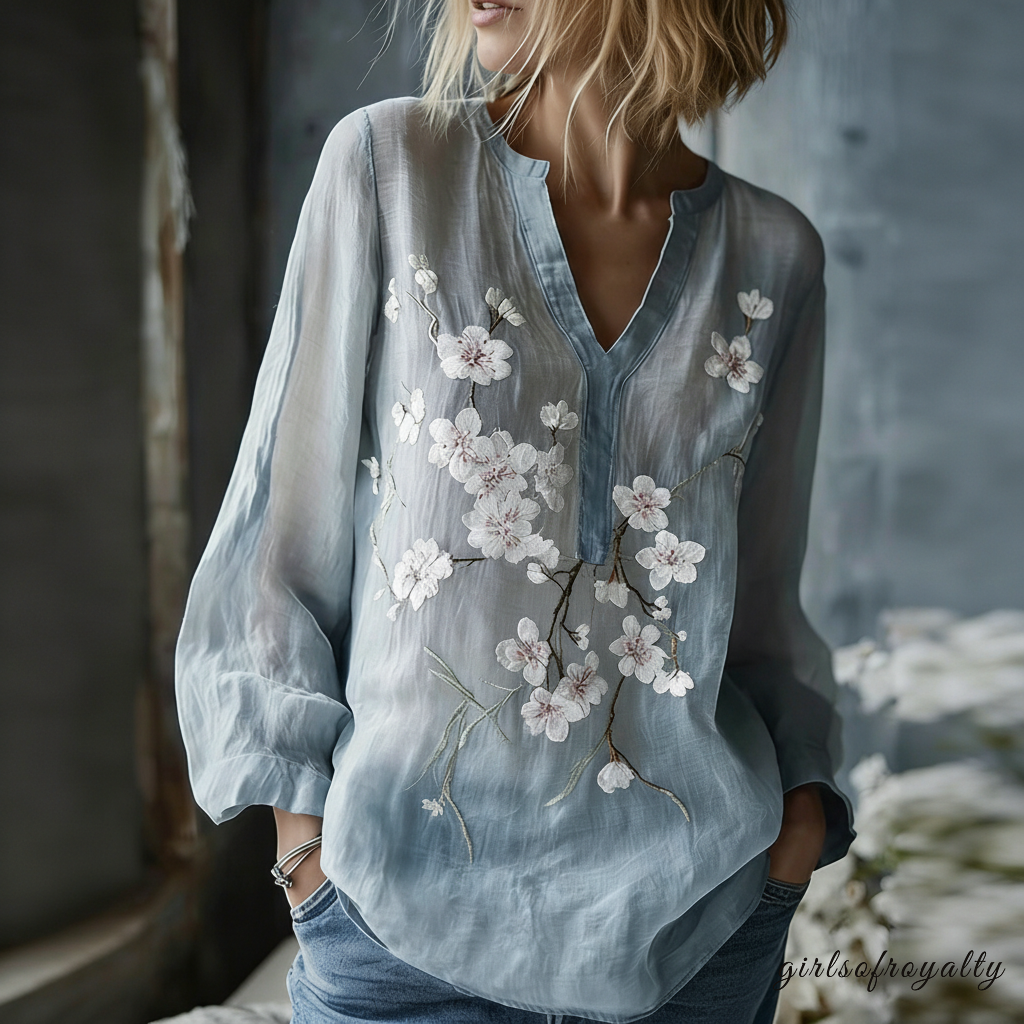 V-neck long sleeve - 0128-095