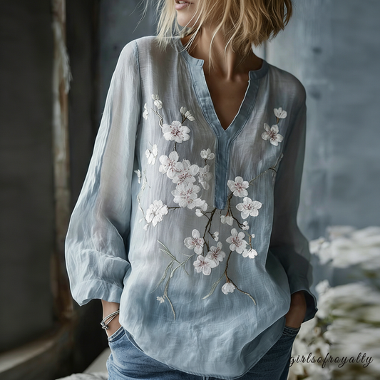 V-neck long sleeve - 0128-095